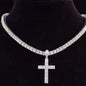 Cross Tennis Chain - Silver-Jewellery-www.Shopthatapp.com-Lost and Found Jewelers