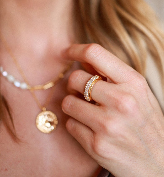 Cubic Zirconia Halo Ring - www.Shopthatapp.com