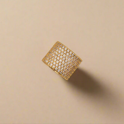 Cubic Zirconia Wide Ring - www.Shopthatapp.com