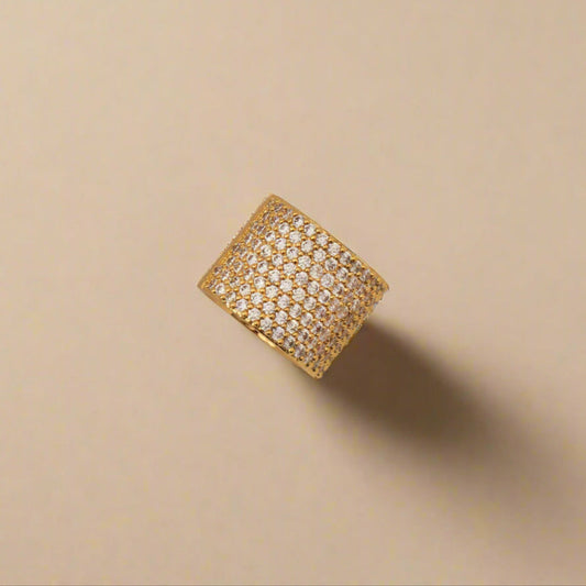 Cubic Zirconia Wide Ring - www.Shopthatapp.com