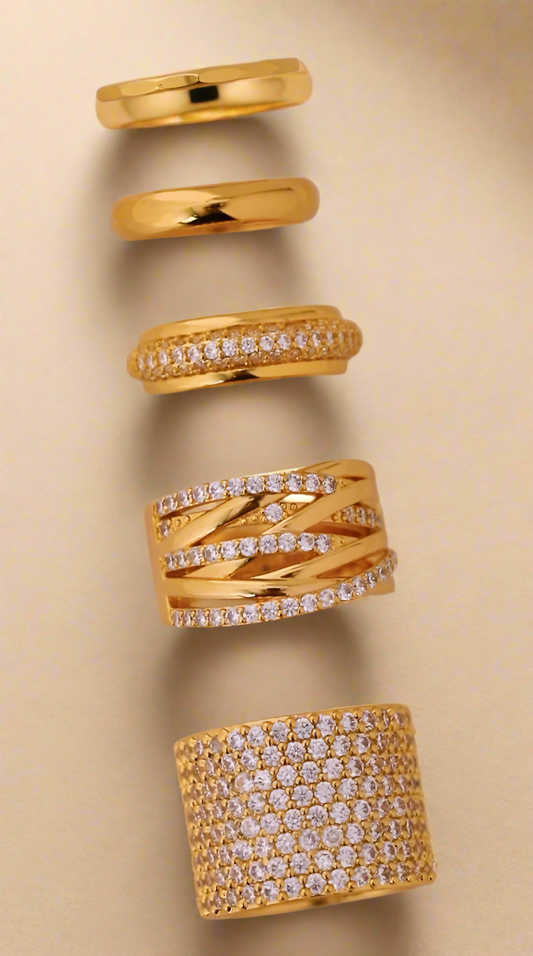 Cubic Zirconia Wide Ring - www.Shopthatapp.com