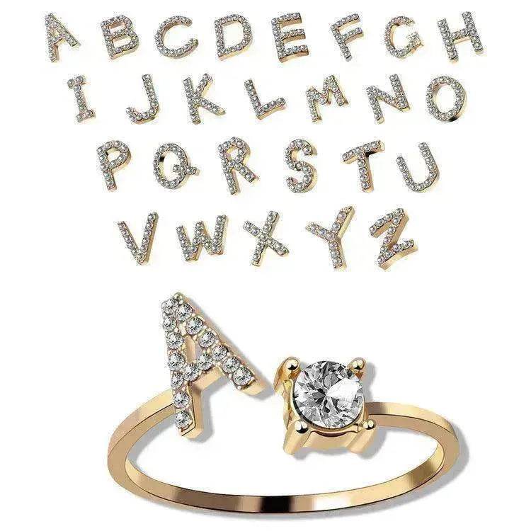 Customizable 26-Letter Ring: Fashionable & Elegant Jewelry - www.Shopthatapp.com