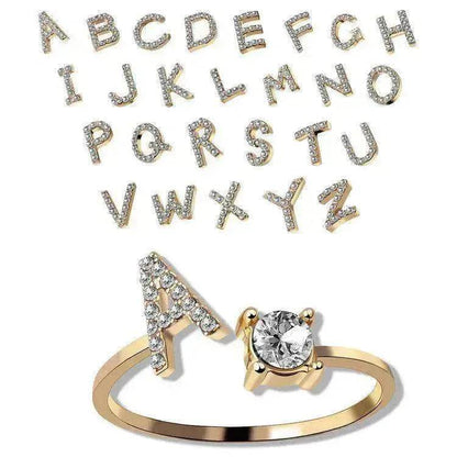 Customizable 26-Letter Ring: Fashionable & Elegant Jewelry - www.Shopthatapp.com
