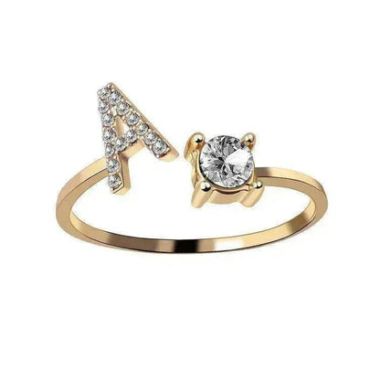 Customizable 26-Letter Ring: Fashionable & Elegant Jewelry - www.Shopthatapp.com