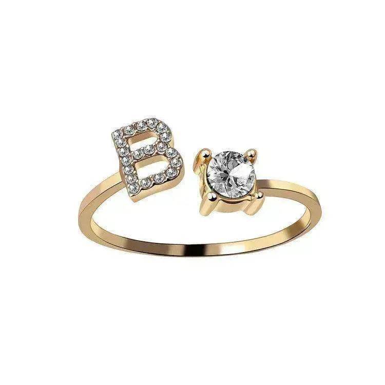 Customizable 26-Letter Ring: Fashionable & Elegant Jewelry - www.Shopthatapp.com