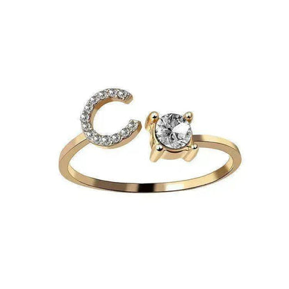 Customizable 26-Letter Ring: Fashionable & Elegant Jewelry - www.Shopthatapp.com