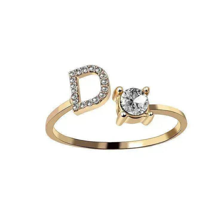 Customizable 26-Letter Ring: Fashionable & Elegant Jewelry - www.Shopthatapp.com