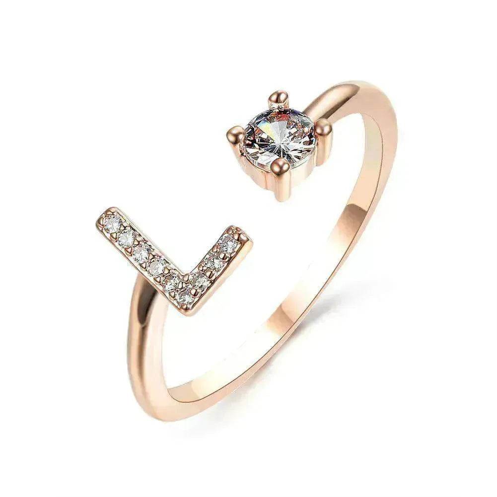 Customizable 26-Letter Ring: Fashionable & Elegant Jewelry - www.Shopthatapp.com