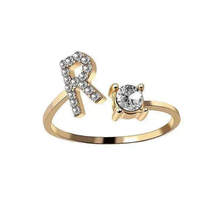 Customizable 26-Letter Ring: Fashionable & Elegant Jewelry - www.Shopthatapp.com