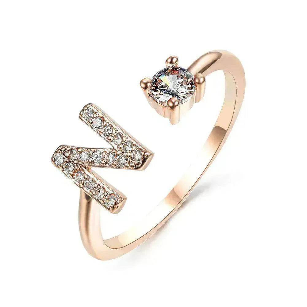 Customizable 26-Letter Ring: Fashionable & Elegant Jewelry - www.Shopthatapp.com