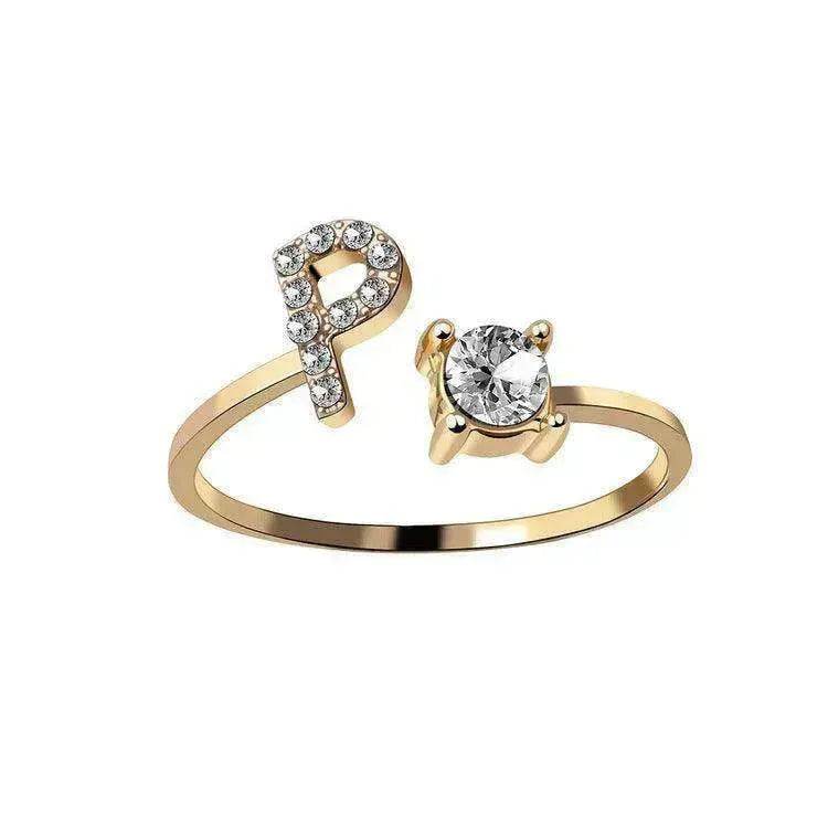 Customizable 26-Letter Ring: Fashionable & Elegant Jewelry - www.Shopthatapp.com