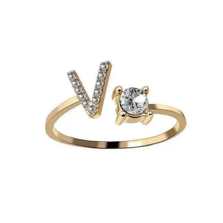 Customizable 26-Letter Ring: Fashionable & Elegant Jewelry - www.Shopthatapp.com