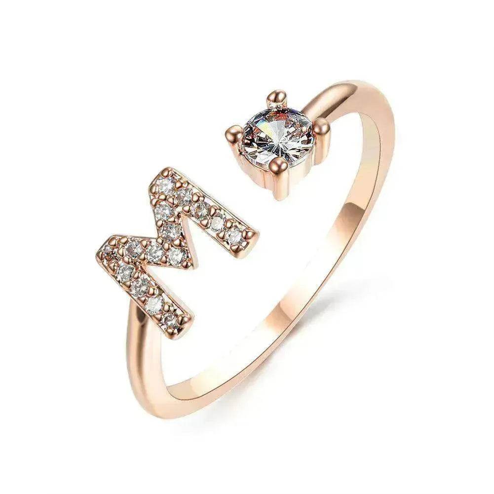 Customizable 26-Letter Ring: Fashionable & Elegant Jewelry