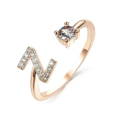 Customizable 26-Letter Ring: Fashionable & Elegant Jewelry