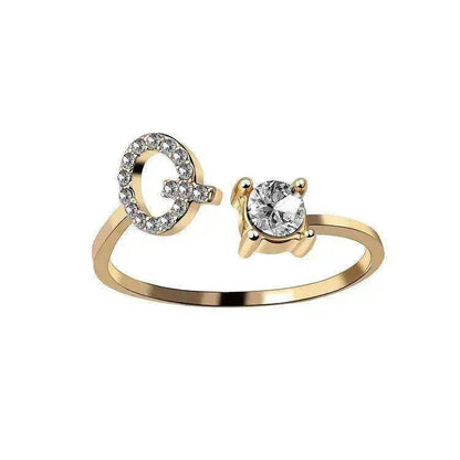 Customizable 26-Letter Ring: Fashionable & Elegant Jewelry