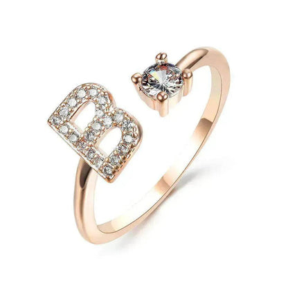 Customizable 26-Letter Ring: Fashionable & Elegant Jewelry