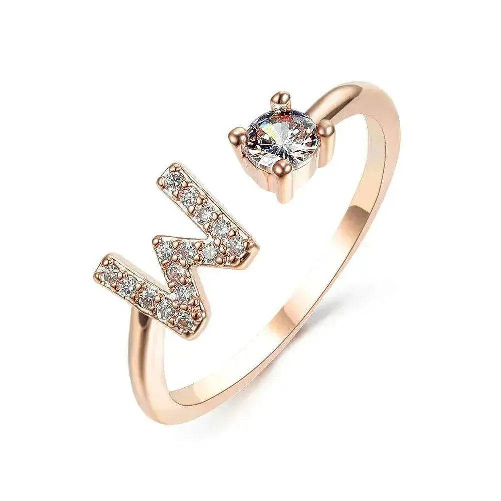 Customizable 26-Letter Ring: Fashionable & Elegant Jewelry