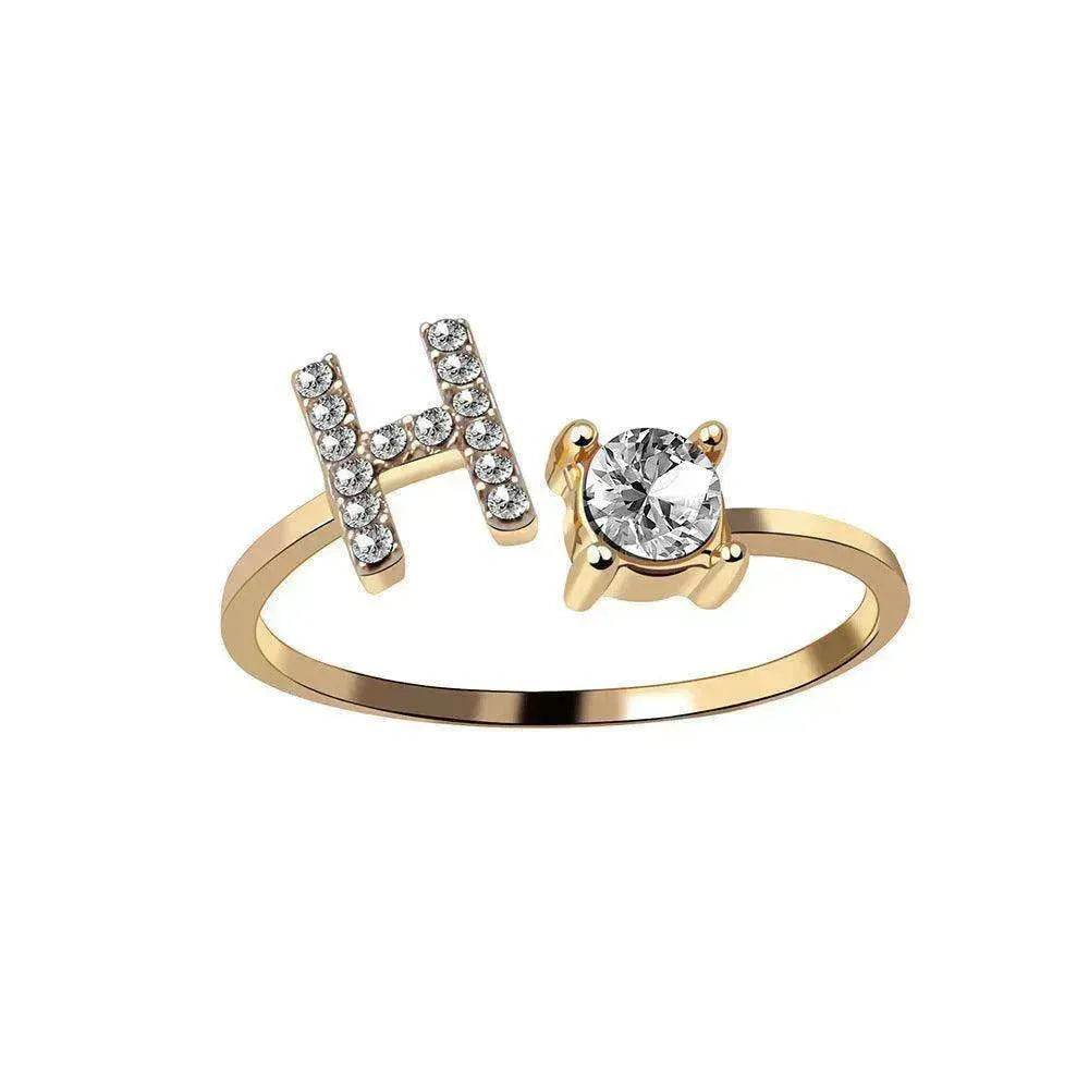 Customizable 26-Letter Ring: Fashionable & Elegant Jewelry