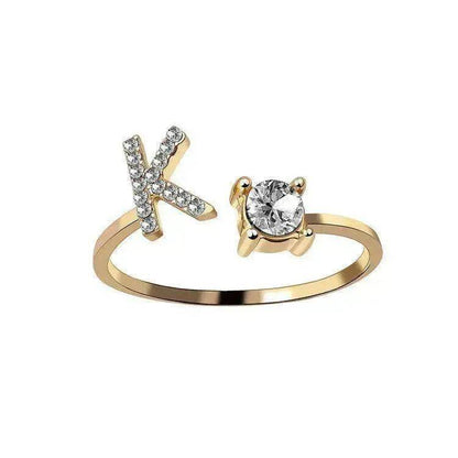 Customizable 26-Letter Ring: Fashionable & Elegant Jewelry