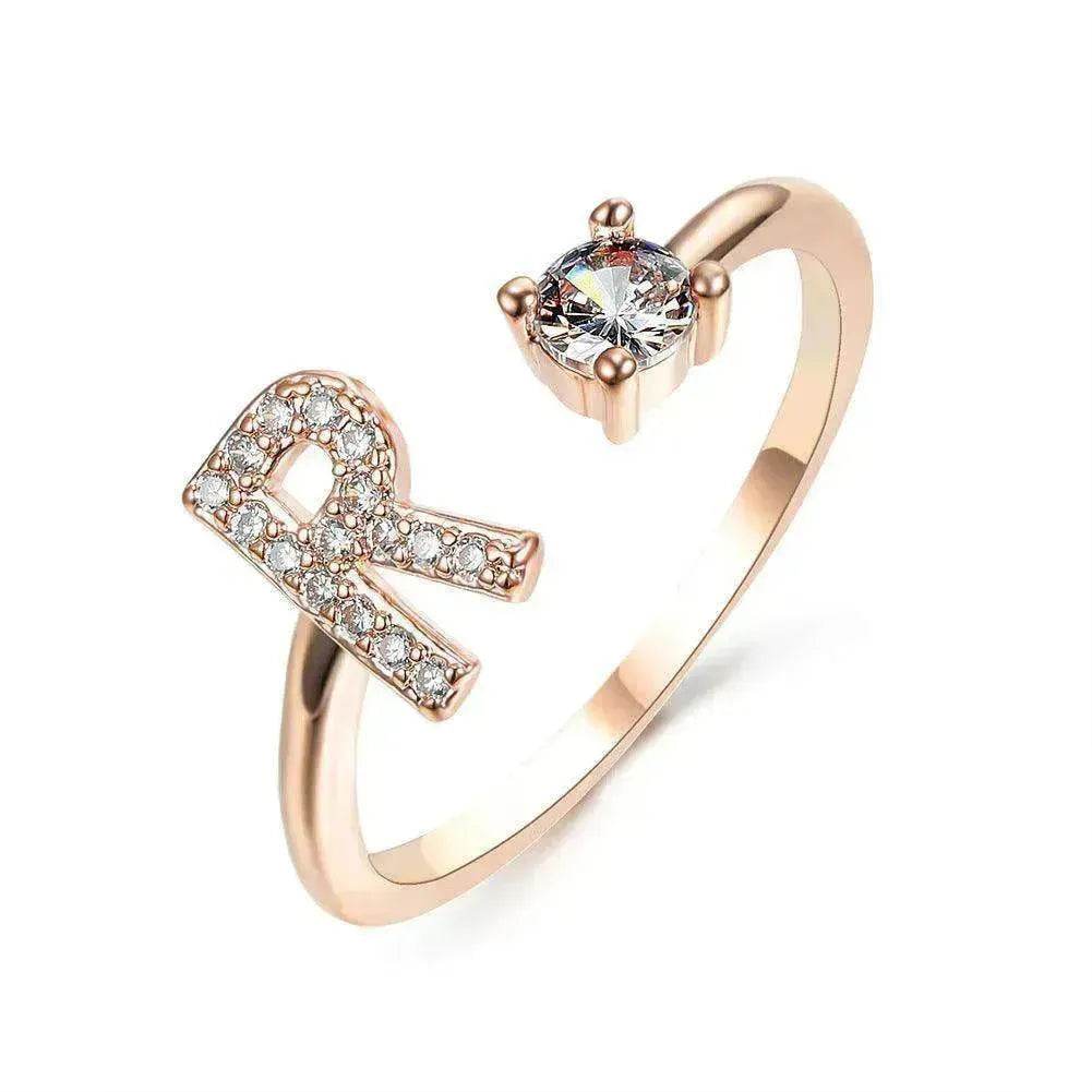 Customizable 26-Letter Ring: Fashionable & Elegant Jewelry