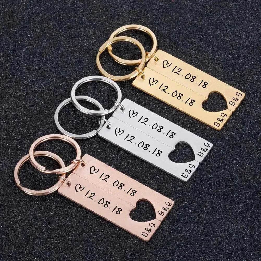 Customized Couples Electroplating Keychain - www.Shopthatapp.com