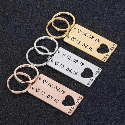 Customized Couples Electroplating Keychain - www.Shopthatapp.com