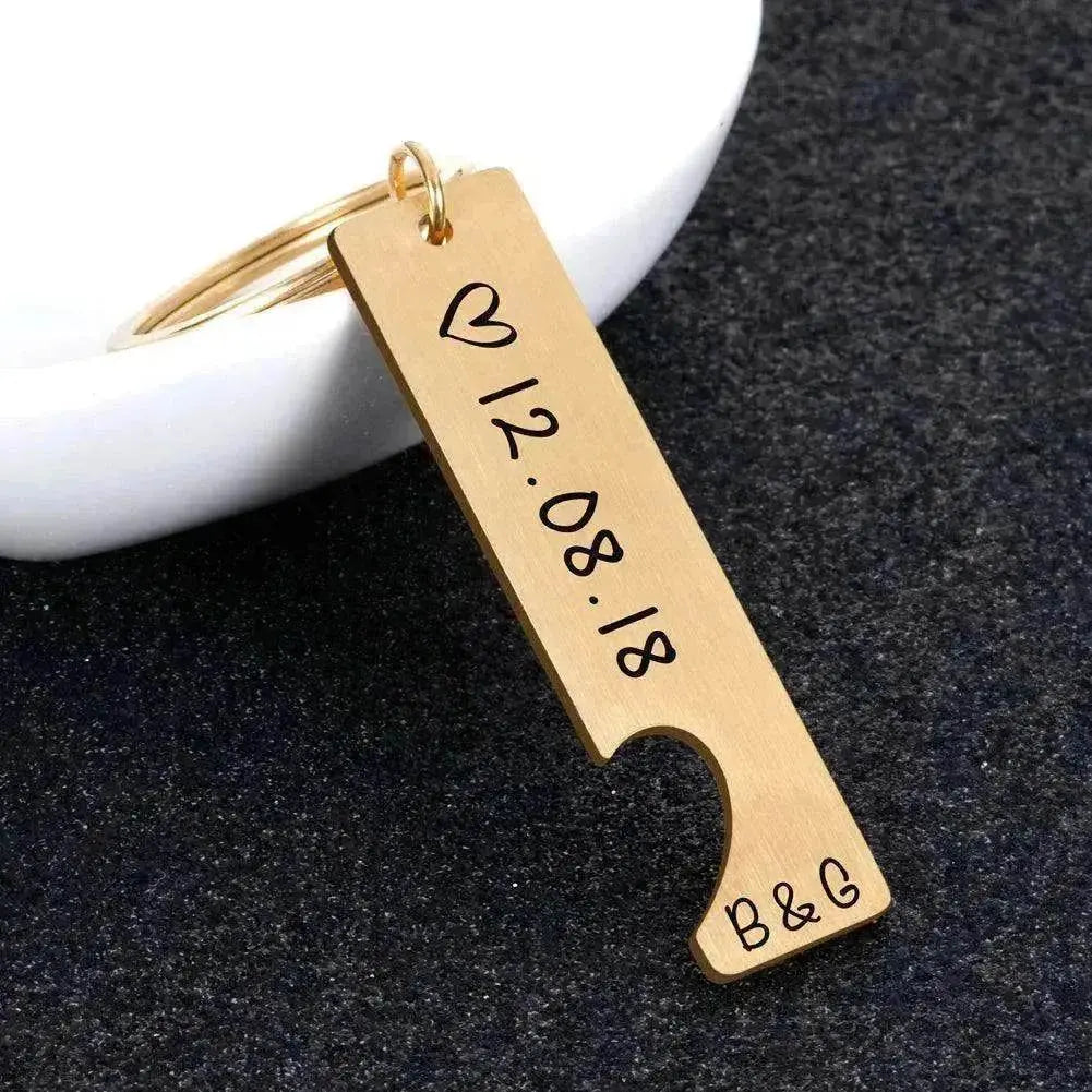 Customized Couples Electroplating Keychain - www.Shopthatapp.com