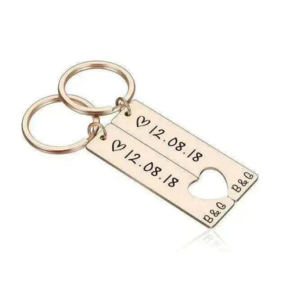 Customized Couples Electroplating Keychain - www.Shopthatapp.com