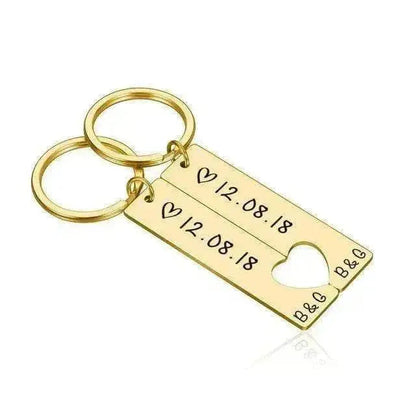 Customized Couples Electroplating Keychain - www.Shopthatapp.com