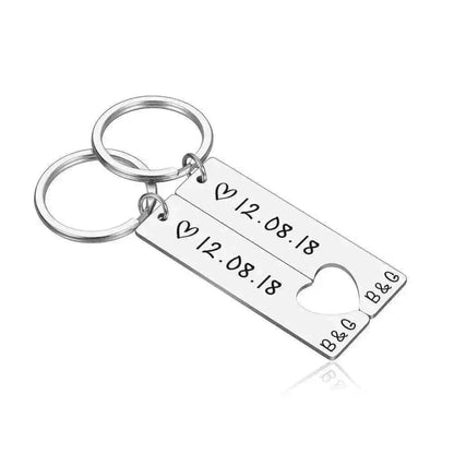 Customized Couples Electroplating Keychain - www.Shopthatapp.com