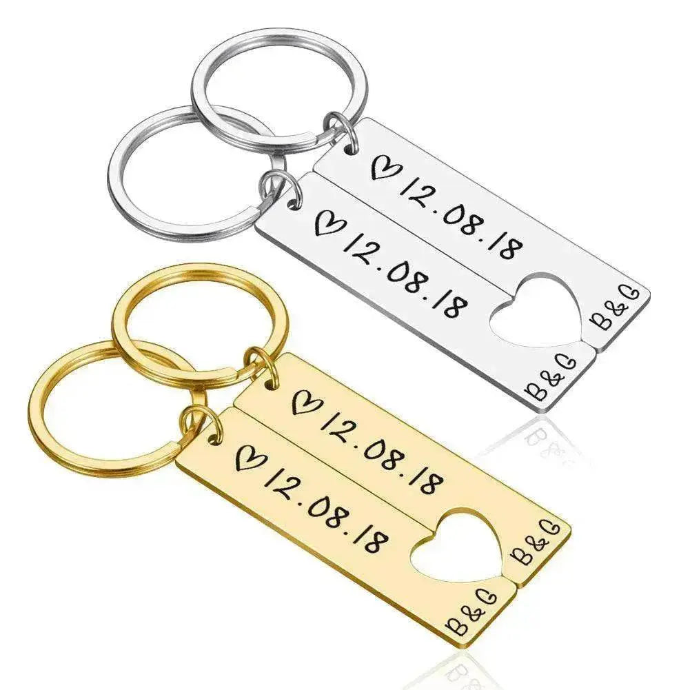 Customized Couples Electroplating Keychain - www.Shopthatapp.com