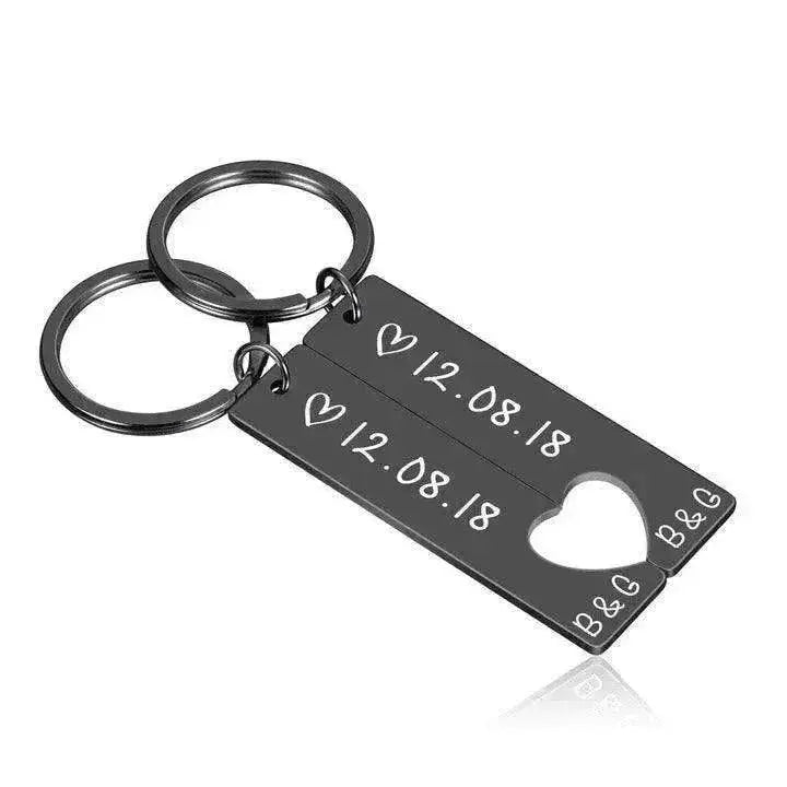 Customized Couples Electroplating Keychain - www.Shopthatapp.com