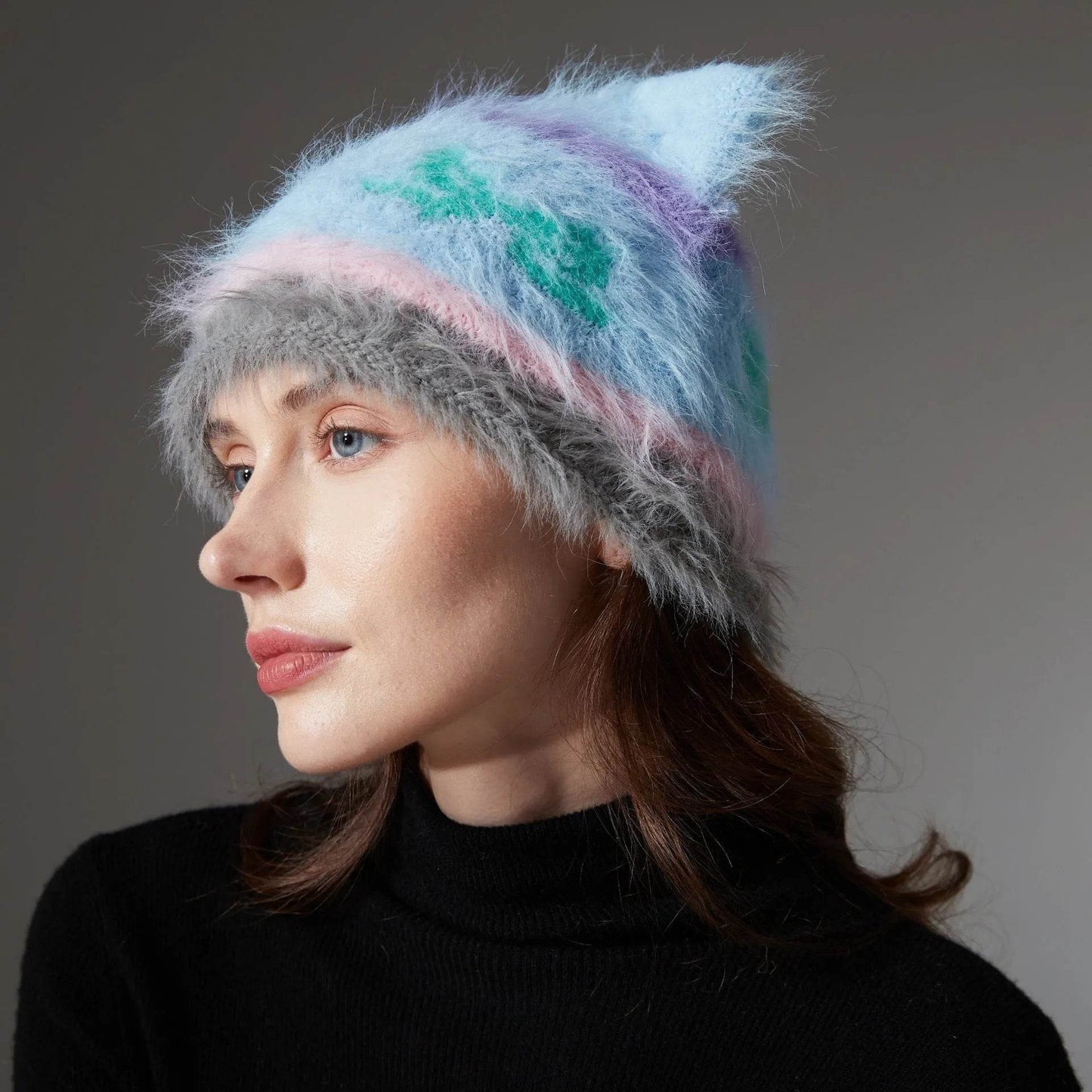 Cute Cat Ears Knitted Hat Earflaps Slipover Woolen Cap Beanies - www.Shopthatapp.com #