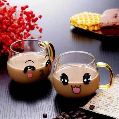 Cute Glass Expression Coffee Cup Mug - www.Shopthatapp.com