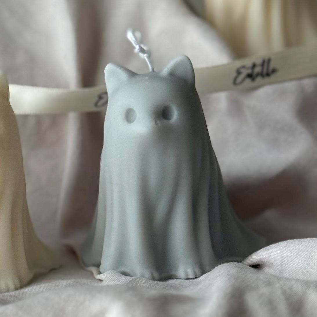 Cute Halloween Cat Ghost Candle - www.Shopthatapp.com #