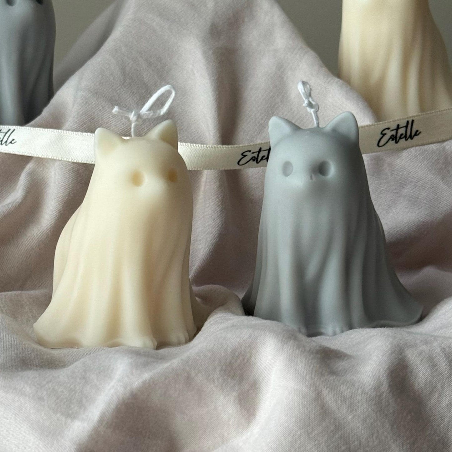Cute Halloween Cat Ghost Candle - www.Shopthatapp.com #