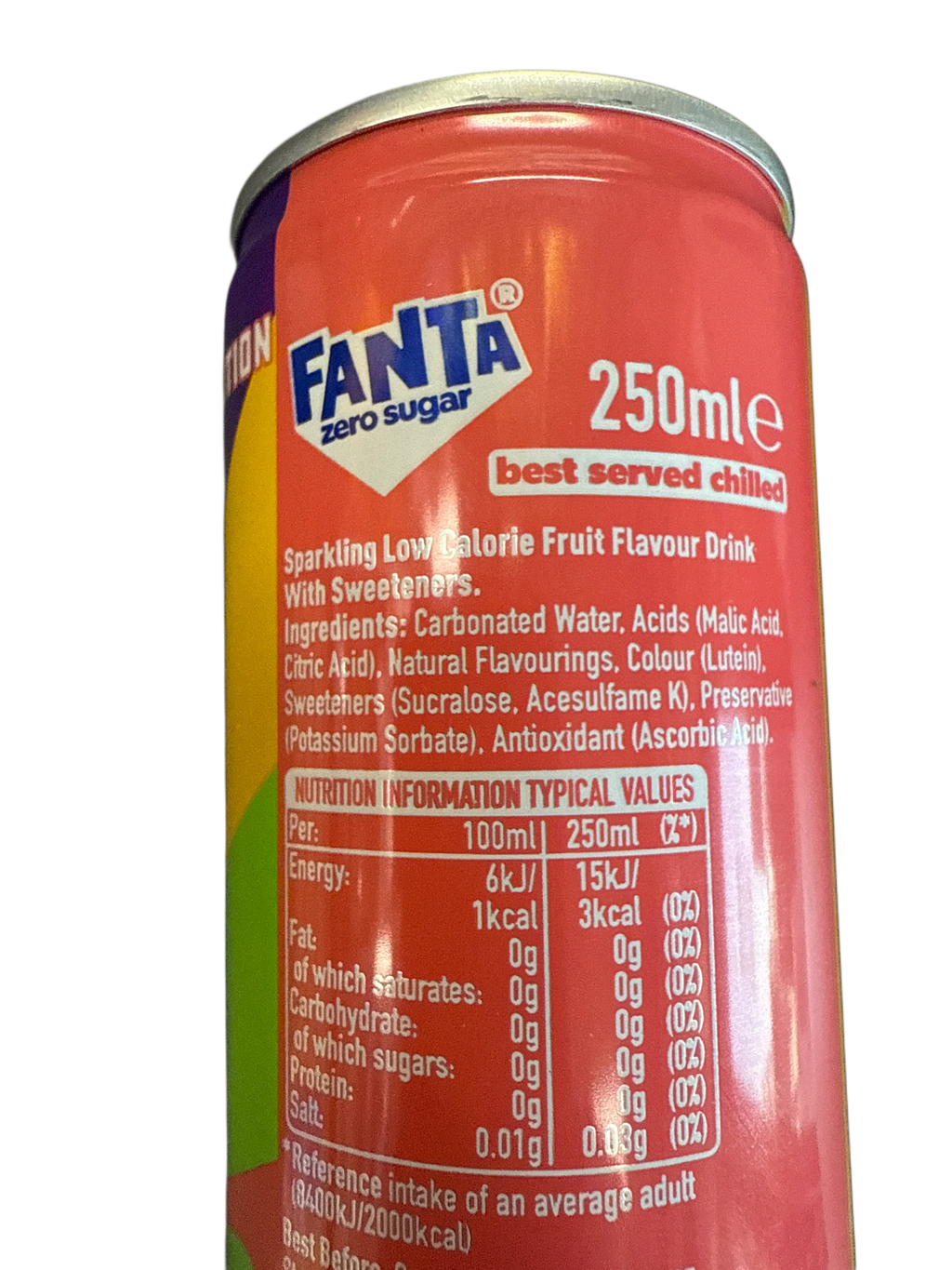 Fanta Tutti Fruitti Taste Zero Sugar Drink 250ML - U.K Limited Edition - www.Shopthatapp.com