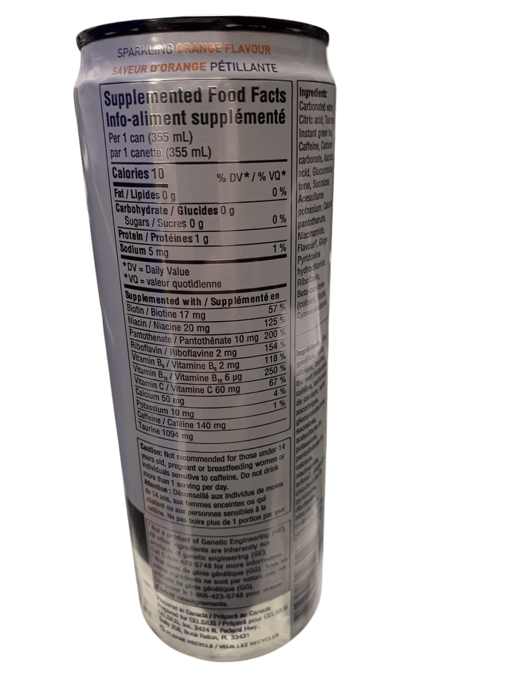 Celsius Sparkling Orange Zero Sugar Energy Drink 355ML - Canadian Edition - www.Shopthatapp.com