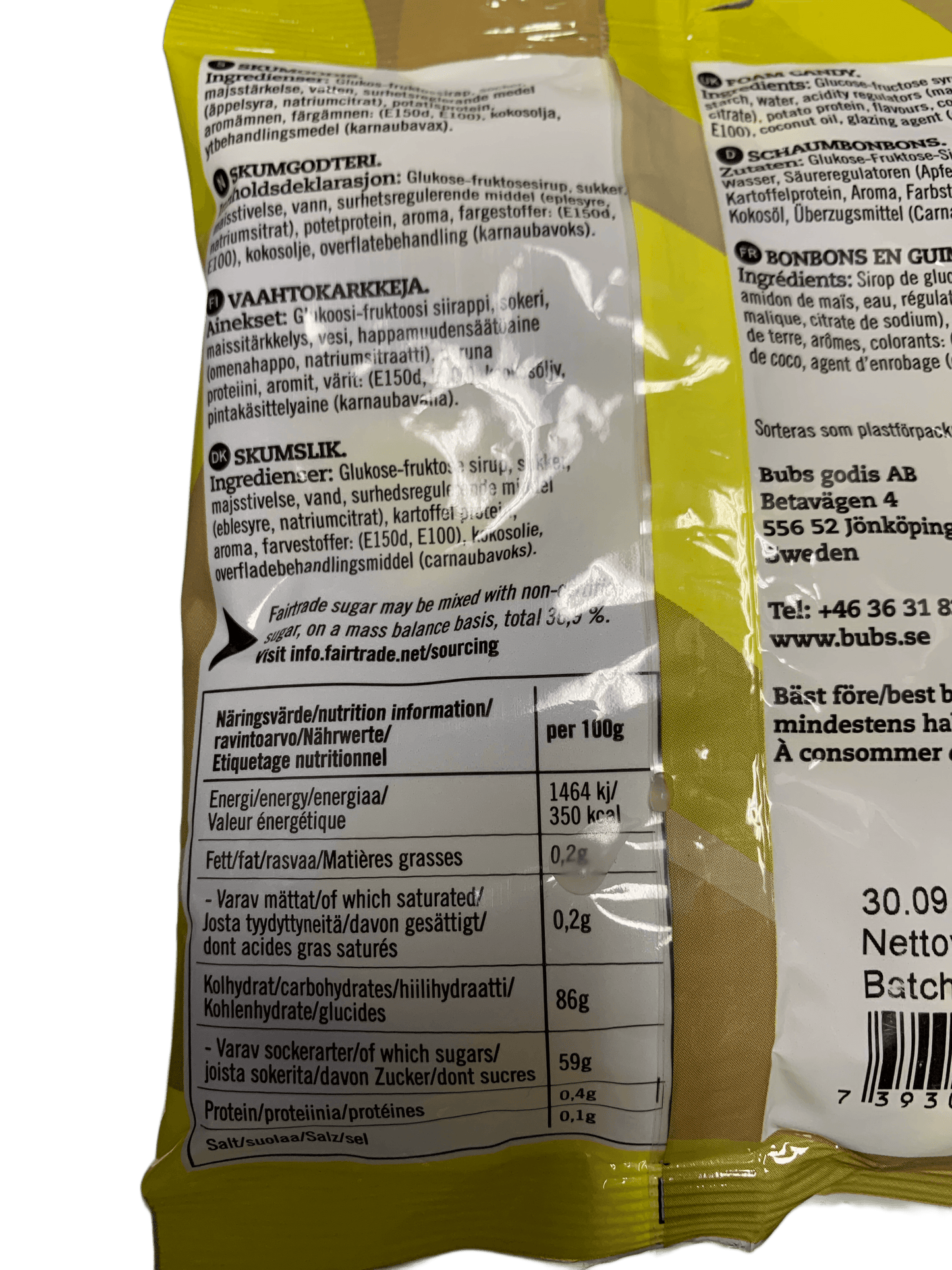 BUBS Godis Goody Banana Toffee Candy Bag 90G - Sweden Edition - www.Shopthatapp.com