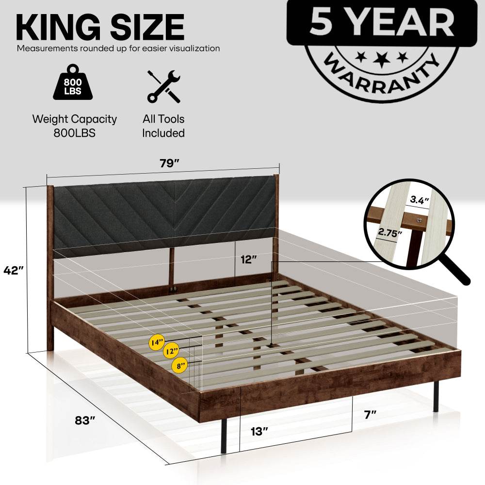 Astoria Upholstered Solid Wood Bed Frame - www.Shopthatapp.com