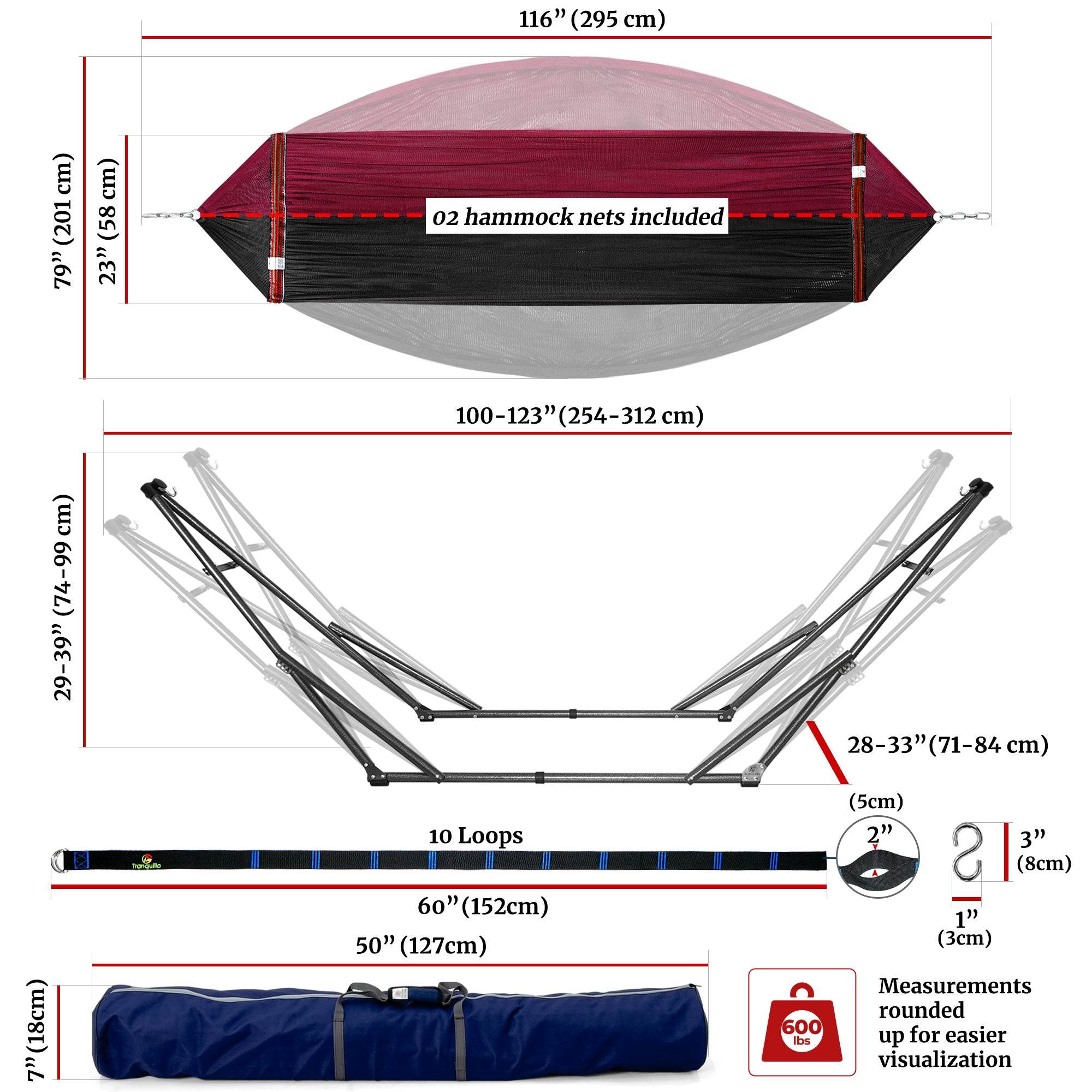 Tranquillo Comfort Set Original Hammock Stand - www.Shopthatapp.com