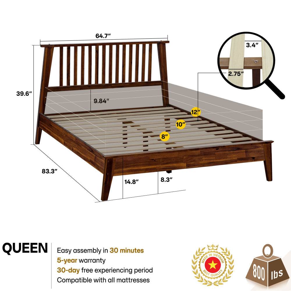 Kaylin Solid Wood Bed Frame - www.Shopthatapp.com