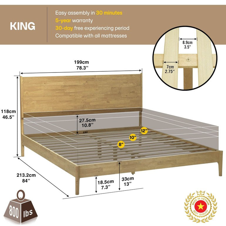 Haven Deluxe Wood Platform Bed Frame - www.Shopthatapp.com