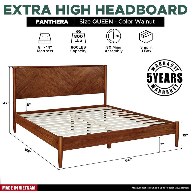 Panthera Platform Bed Frame With Headboard - www.Shopthatapp.com