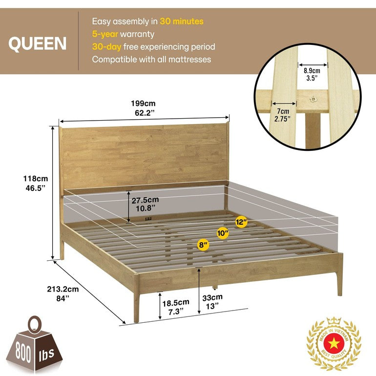Haven Deluxe Wood Platform Bed Frame - www.Shopthatapp.com