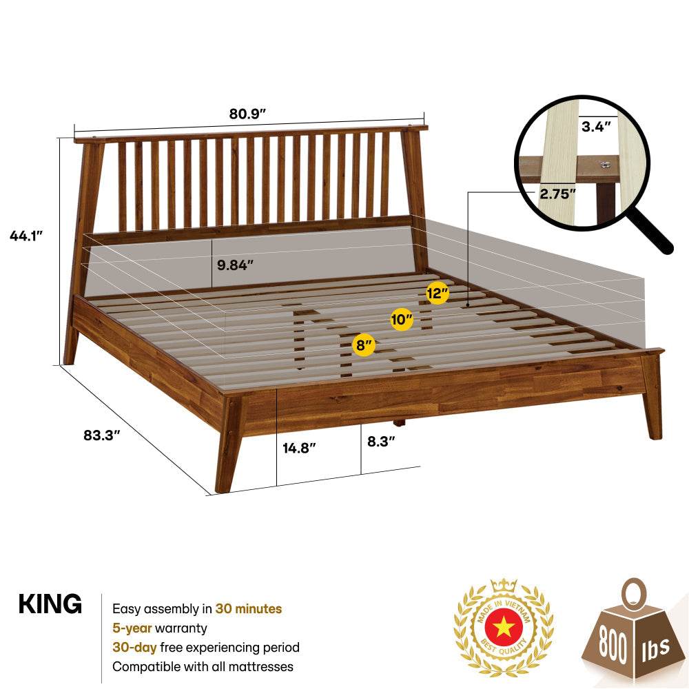 Kaylin Deluxe Wood Platform Bed Frame - www.Shopthatapp.com