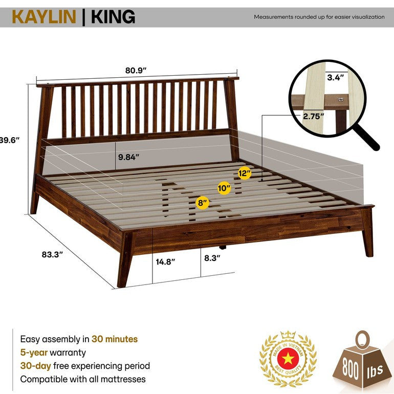 Kaylin Solid Wood Bed Frame - www.Shopthatapp.com