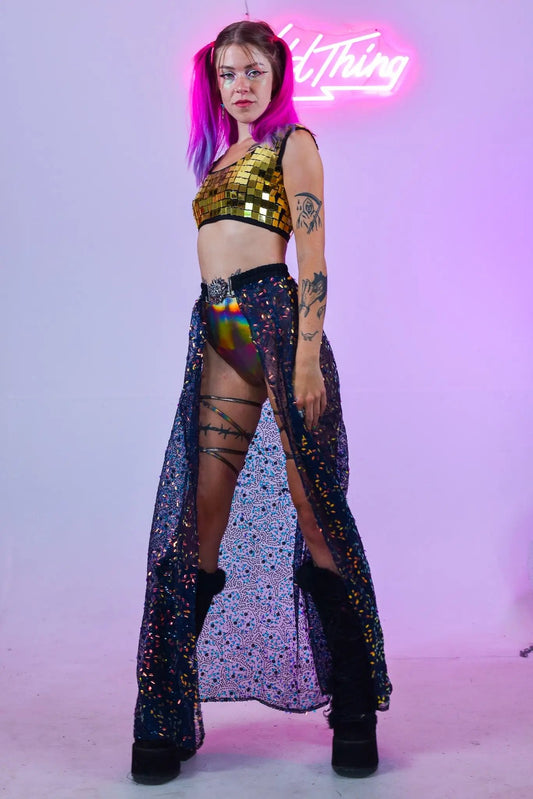 Molly Mirror Crop Top| Gold - www.Shopthatapp.com