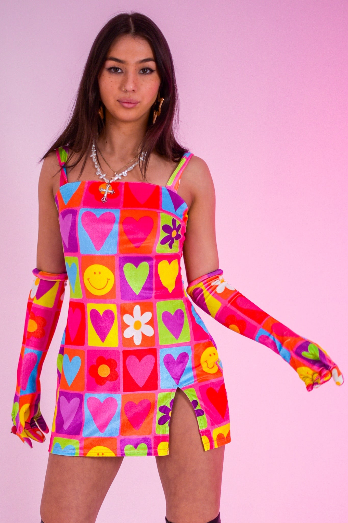 La mini-robe en velours Happy Daze