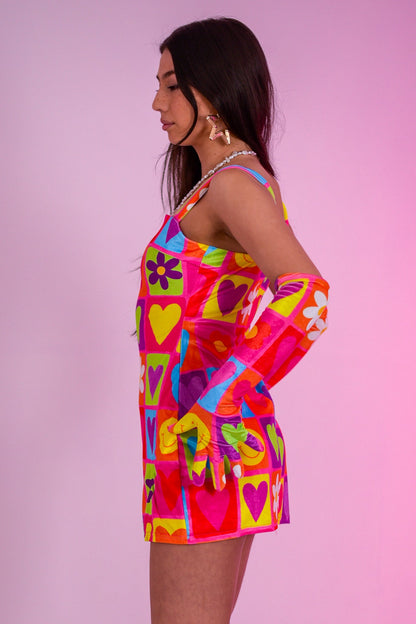 La mini-robe en velours Happy Daze